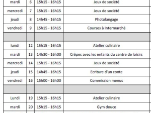 Animations de février 2018